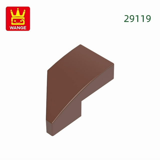 384Pcs/lot 29119 Wedge 2x1with Stud Notch Right Block Moc Color Accessories Compatible with Brick DIY Children Toy Assembly 7.Reddish Brown about 384pcs