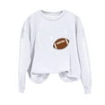 thumbnail image 3 of Uootdi Game Day Long Sleeve Sweatshirt for Women Funny Letter Print Graphic Top Fall Fashion Sports Tops, 3 of 4