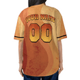 thumbnail image 3 of Personalized Floral Ghost Halloween Baseball Jersey – Custom Name Fall Spirit Shirt – Vintage Retro Orange Unisex Button Up Costume Top, 3 of 5