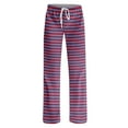 thumbnail image 5 of DENGDENG Women's Plus Size Pajamas Fall Striped Pajama Pants Cute Sleepwear Wide Leg Lounge Pjs Plaid Matching Family Christmas Baggy Lightweight Palazzo Pants Purple Pink S, 5 of 6