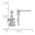 thumbnail image 2 of 925 Sterling Silver Rhodium Plated Enameled Animal Pet Dog Post Long Drop Dangle Earrings 15x7.6mm Wide Dangle Earring f, 2 of 2