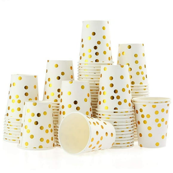 Party Tableware Set Disposable Dinnerware Set Gold Dot Paper Tableware Set