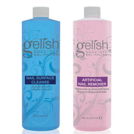 Gelish Cleanser & Polish Remover for Soak Off Gel Nail Polish, 16 Fl Oz.