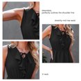 thumbnail image 4 of Vestido Sin Mangas Con Volantes ANGGREK Vestido Corto De Gasa Con Volantes Negro M, 4 of 6