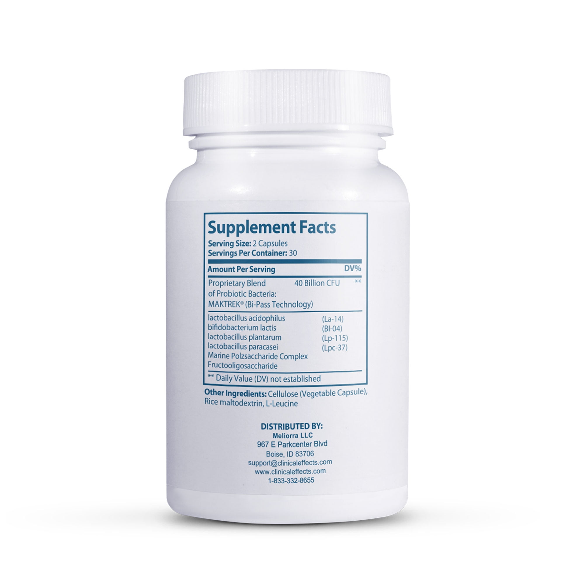 Clinical Effects Probiotic Complex - Gut Health Probiotics for Women and Men - 6 Key Organic Probiotic Strains to Support Digestion and Overall Health - 60 Veggie Probiotic Capsules - Made in The USA
