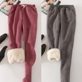 thumbnail image 3 of HTNBO Womens Cashmere Leggings Pant Warm Winter Fleece Legging Casual Deals under $15, 3 of 3