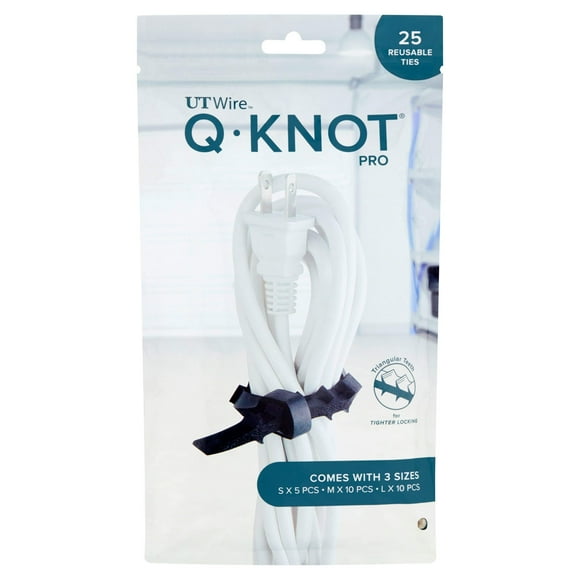 UT Wire Q Knot Pro Attaches de Câble Réutilisables, Assorties, Ensemble de 25