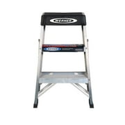 Werner 150B 2 Steps, Aluminum Step Stool, 300 lb. Load Capacity, Silver, Black
