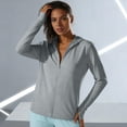 thumbnail image 4 of Women's Sun Protection Jacket Full Zipper Long Sleeve UV Hoodie Shirts Outdoor Athletic Jacket with Pocket Dark Gray XXXL(XXXL), 4 of 7