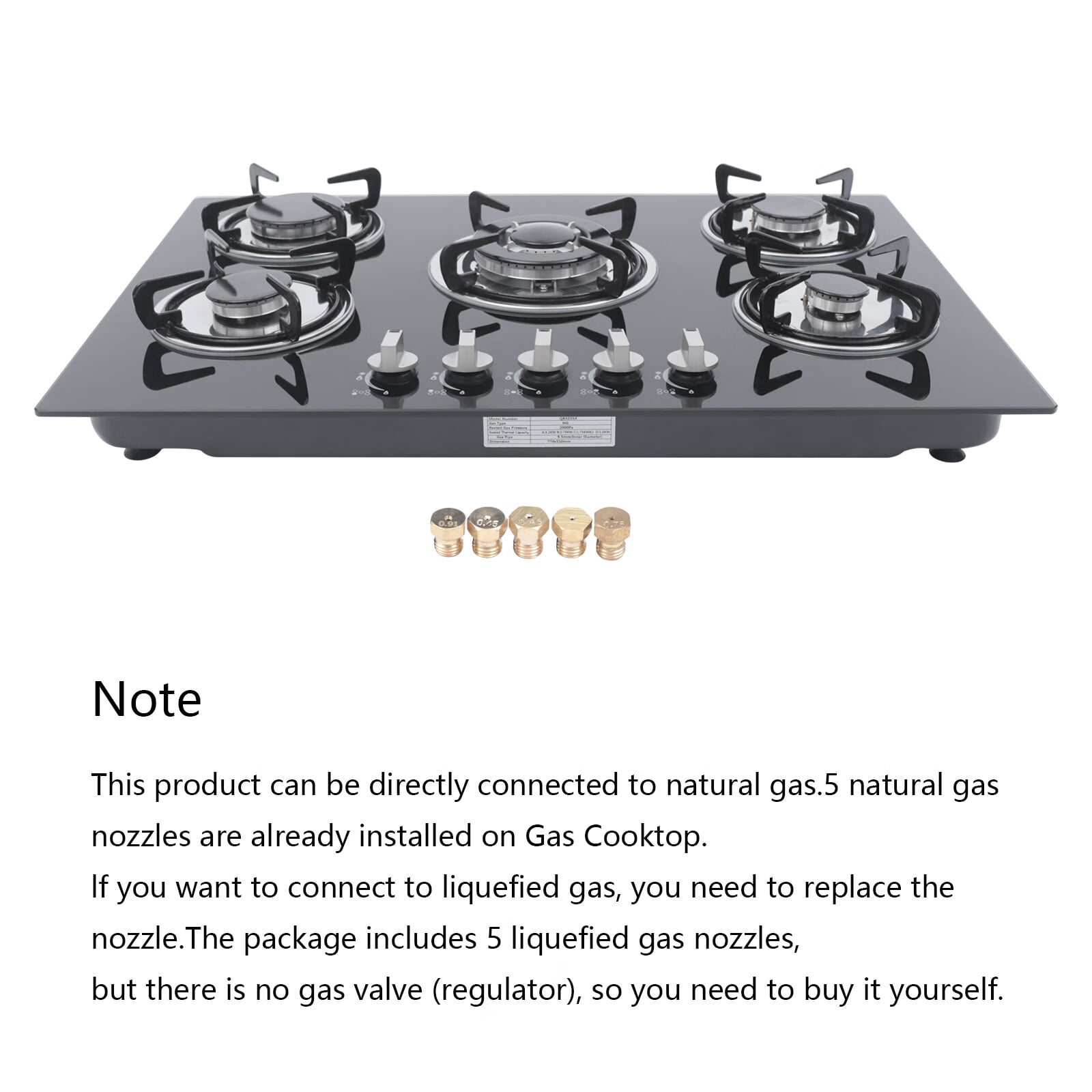 Amazon.com: Summit GCJ536SS, 34-Inch-Wide 5-Burner Gas Cooktop, Stainless  Steel with Sealed Burners, Cast Iron Grates, NG/LPG Conversion Kit, Wok Ring,  Flame Failure Protection, Easy to Clean, Cord Included : Appliances