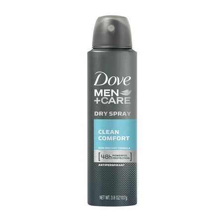 Dove Men Plus Care Dry Antiperspirant Spray Clean Comfort 3.8 Oz 6 Pack