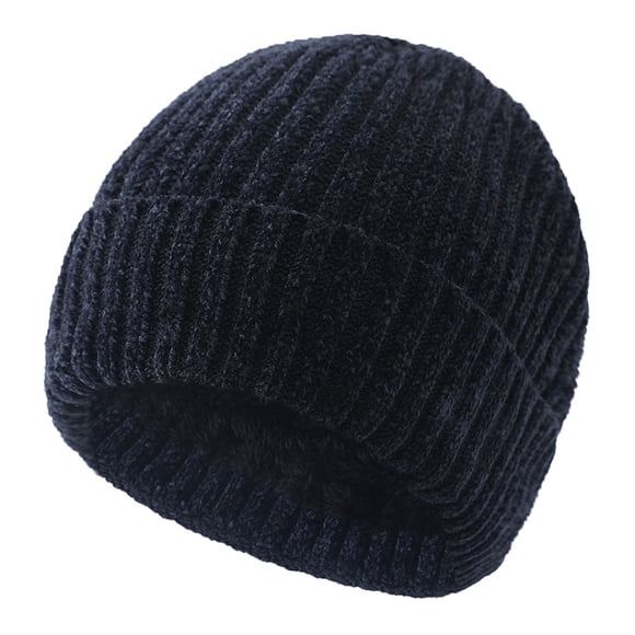 Bonnet d'Hiver pour Hommes Femmes, Bonnet Doublé en Polaire Doux Chaud Tricoté Bas de Ski Bonnet à Revers