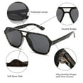 thumbnail image 5 of GLINDAR Men's Polarized Aviator Sunglasses Vintage Square Driving Glasses (Grey Tortoise Frame / Polarized Grey Lens), 5 of 6