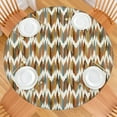 thumbnail image 2 of Vinyl Tablecloth Plaid Minimalist Tribal Rustic Natural Aesthetic Elastic Fitted with Secure Edge, Waterproof and Wipeable, 2 of 4