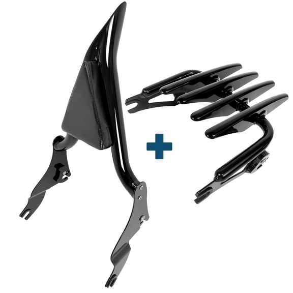 Fjpacemt Backrest Sissy Bar Luggage Rack for Motorcycle Harley Road King Street Glide Touring 09-24