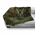 thumbnail image 3 of King Soft Flannel Fleece Throw Blanket, Arthur Camelot Myth in England Ireland Fields Invincible Myth Image, Cozy Plush for Indoor and Outdoor Use, 50" x 60", Green Blue and Red, by Ambesonne, 3 of 6