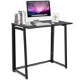 thumbnail image 1 of Gymax Foldable Computer Desk Home Office Laptop Table Writing Desk Study Table Black, 1 of 10