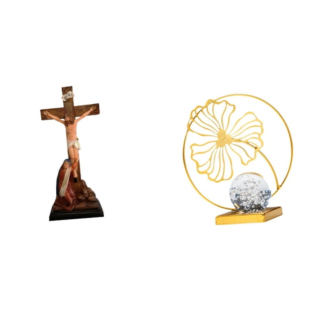 Figura De Hierro Con Forma De Hoja De Jesús Y La Virgen María, Escultura Católica Religiosa, Adorno Para Dormitorio, Oficina, Mesa, Estantería, Escritorio, Chimenea