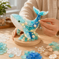 thumbnail image 3 of Sea Glass 3D Art Kit, DIY Whale Mosaic Craft for Coastal Tabletop Home Decor, 8 in Ocean Creative Craft Project for Adults, 3 of 4