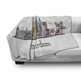 thumbnail image 3 of Amsterdam Soft Flannel Fleece Blanket, Buildings in a Panoramic View Netherlands Culture Cityscape Landmarks, Cozy Plush for Indoor and Outdoor Use, 60" x 80", White and Multicolor, by Ambesonne, 3 of 6