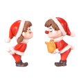 thumbnail image 1 of Farfi 2 uds Mini Navidad pareja figura muñeca Diy jardín Bonsai decoración ornamento niño juguete, 1 of 5