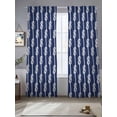 thumbnail image 2 of Navy Blue Knot Sheer Curtains 96 Inch Length 2 Panels Set for Living Room/Bedroom, Nautical Striped Monochrome Ocean Semi Curtain Sheers Drapes Rod Pocket Curtains Window Treatment Set 52''x96''x2, 2 of 7