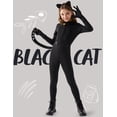 thumbnail image 3 of Joyfy Black Cat Costume for Girls, Kids Cat Outfit Set with Tail, Child Black Cat Halloween Costume for Cosplay Party, 3 of 10