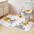 thumbnail image 4 of Vintage Sunflower Bathroom Rugs Set Hello Summer Non Slip Absorbent Soft Bath Mats 3 Piece Set with Bathroom Rug, U-Shaped Floor Mat, Toilet Seat Cover Large Size, 4 of 9