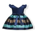 thumbnail image 3 of Kid Baby Girl Bowknot Striped Pageant Formal Gown Party Dresses, 3 of 6