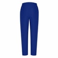 thumbnail image 5 of Laqbezok Women's Cotton Linen Pants, Mid Waist Button Detail Casual Trousers with Pockets, Summer Loose Tapered Pants for Travel Vacation, 5 of 8