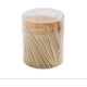 thumbnail image 1 of Palillos de dientes de madera de bambú, palillos de dientes redondos de madera de 500 piezas con caja transparente, doble cara resistente, 1 of 4