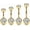 4pcs-Gold, variant on Belly Button Ring Set (4 Lengths, 14G) ,Hypoallergenic Curved Barbell Navel Piercing Jewelry with 5mm & 8mm Cubic Zirconia,Floating Belly Button Rings