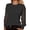 Black, variant on Elegant V Neck Dotprint Chiffon Long Sleeve Top for Everyday Wear Light Airy Sheer Blouse with Subtle Pattern for Trousers Or Jeans Burnout Tee Shirts M