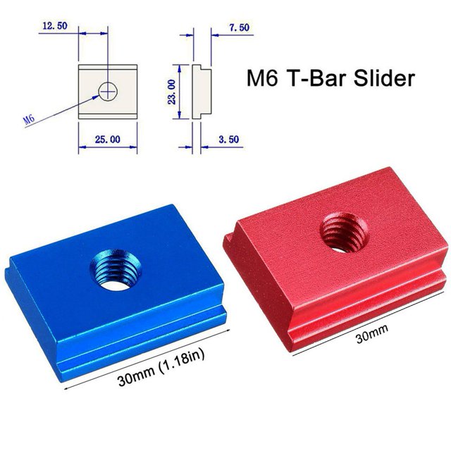 M6 M8 T-track Slider Aluminum Alloy Slot Nut workbench Router Table Miter Track 2PCS M6