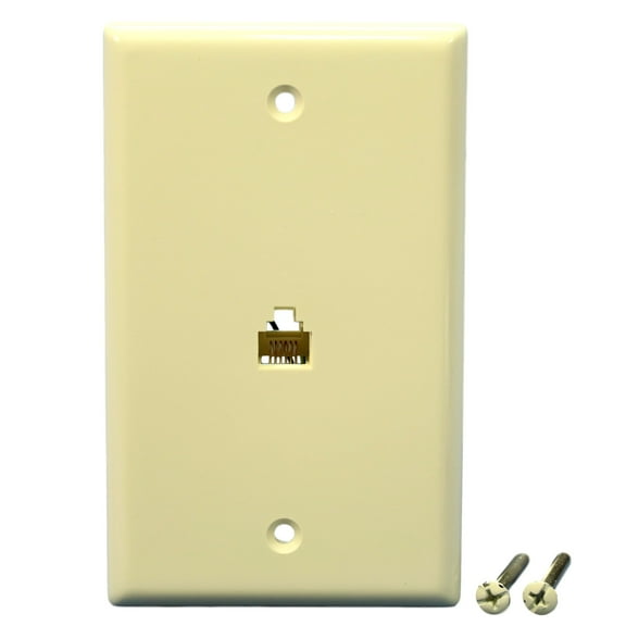 Cooper 3532-6A Almond Six Wire Telephone Jack Wall Plate