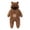 Brown B, variant on Mgmyaa Toddler Baby Boys Girls Jumpsuit Solid Color Fleece Hooded Romper Bear Ear Zipper Footed Jumpsuit Warm Outfit