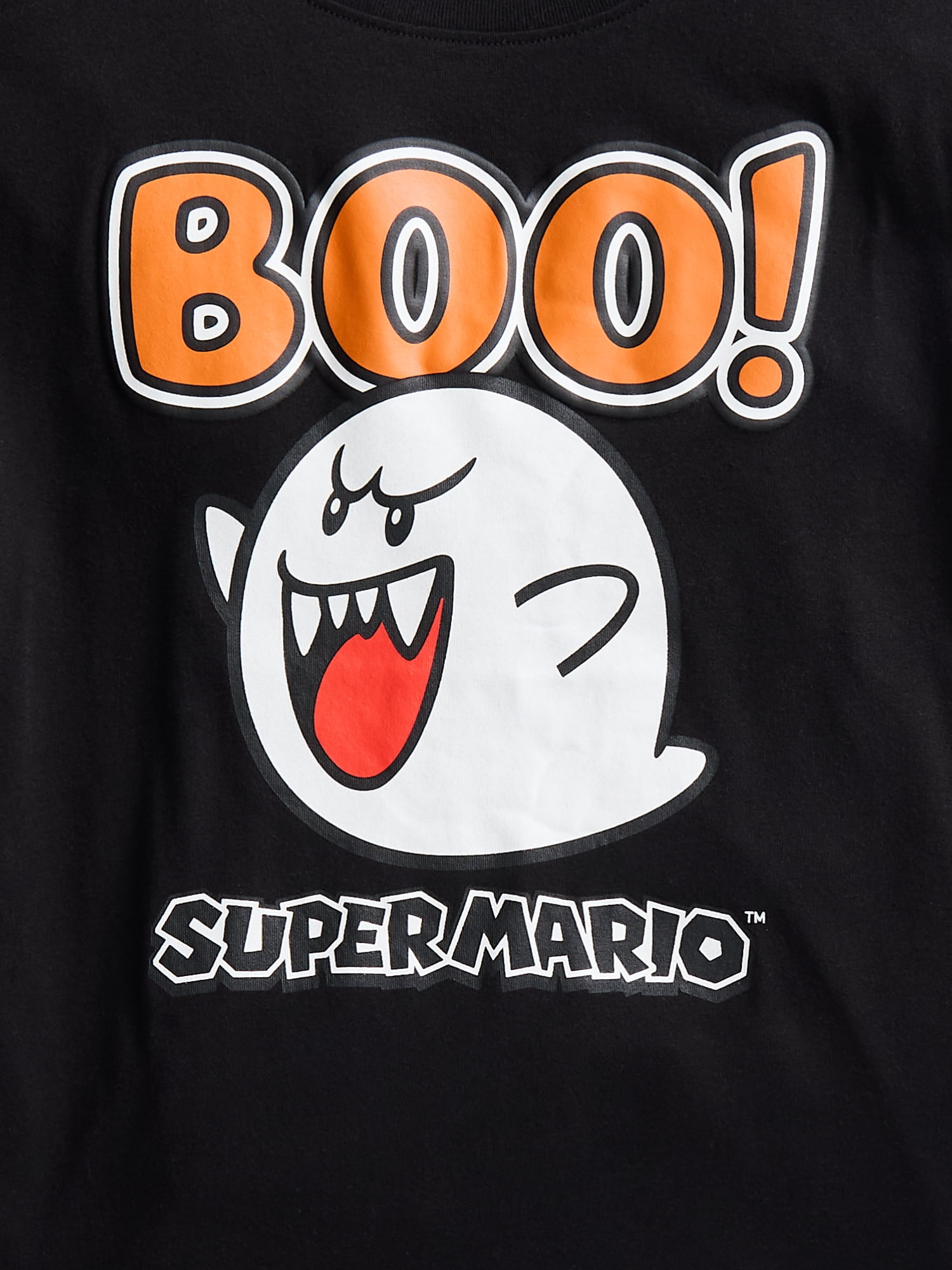 Super Mario Boo Ghost Little Boys and Big Boys Halloween Graphic Tee, Sizes 4-18