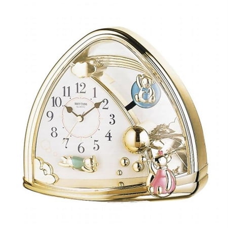 Rhythm 4SG762WR18 Sweet Bears Table Clock - Gold