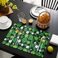thumbnail image 3 of St Patricks Day Placemats Set of 4, Spring Country Green Shamrock Plaid Placemats for Dining Table, Place Mats for Kitchen Tabletop, Waterproof Wipeable Dining Table Mats Set, 3 of 9