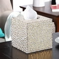 thumbnail image 2 of CAROOTU Tissue Box Holder Case Cover Square Carved Pattern Decoration for Home Office Hotel, 2 of 5