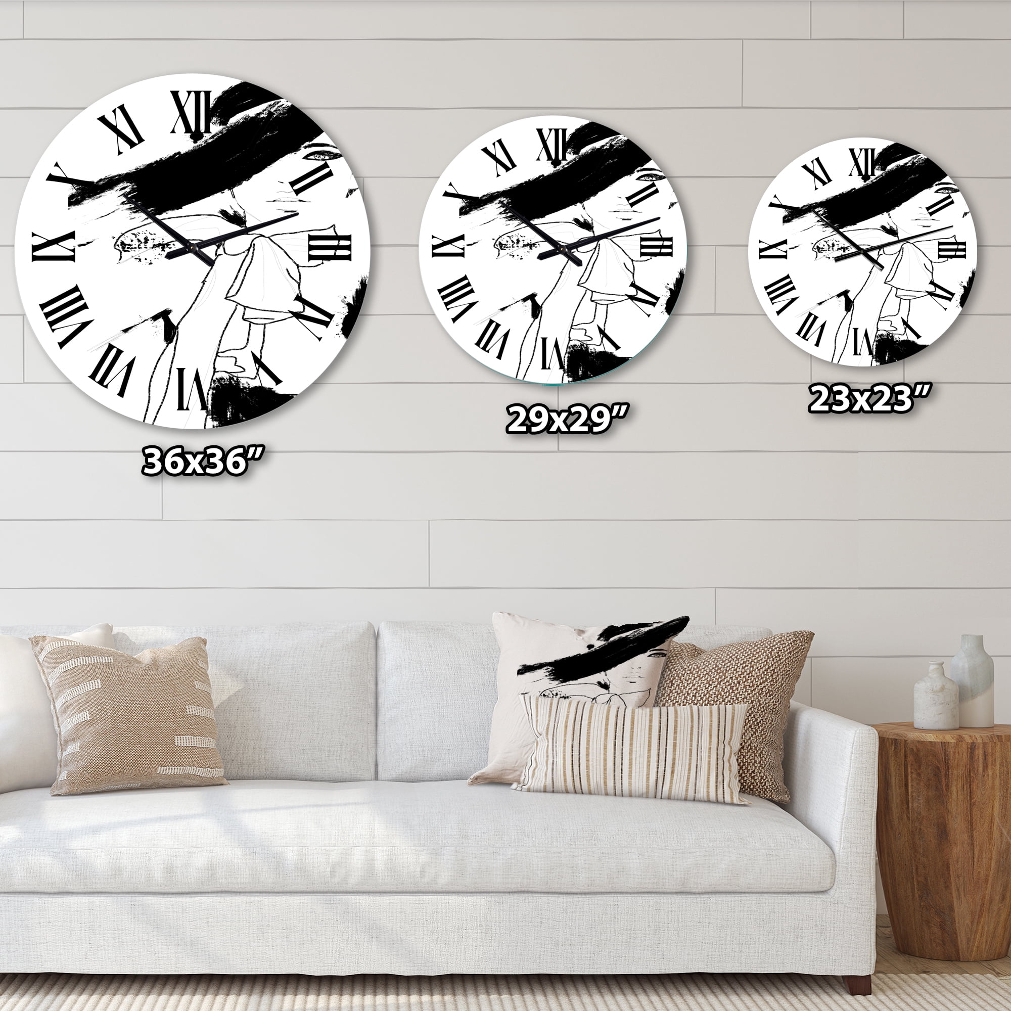 Designart 1 in Modern,Contemporary Wall Clock