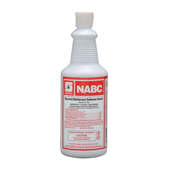 Spartan NABC Non-Acid Disinfectant Bathroom/Bowl Cleaner, QUART 12