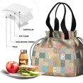 thumbnail image 4 of Pioneer Flower Floral Print Pattern Drawstring Lunch Bag Women - Drawstring Lunch Bag Insulated for Work Office - Stain-Resistant Large Lunchbags for Women with Multi-Pockets, 4 of 6