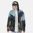 thumbnail image 2 of Fotbe Wild Blue Cool Dragon Chaqueta con Protección Solar UPF 50+ para Hombre y Mujer, Camisa con Capucha y Bolsillos-Small, 2 of 7