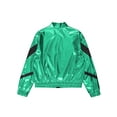thumbnail image 6 of Haitryli Girls Sequin Zipper Coat Jacket for Hip Hop Latin Jazz Dance Birthday Outerwear Modern Dance Green 8, 6 of 7