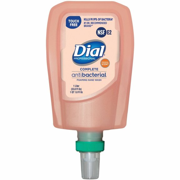 Dial, DIA16674, FIT TouchFree Refill Antimicrobial Soap, 3 / Carton, Peach, 33.8 fl oz (1000 mL)