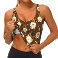 thumbnail image 3 of Hirioo Flowers And Gnomes Bees for Women's Sports Vest with Full-Print Design, Stretchy Fabric and Removable Pads-Medium, 3 of 8