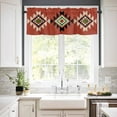 thumbnail image 2 of Red Black Green Boho Valances for Windows Farmhouse Kitchen Curtains Valances Rod Pocket Valance Curtains for Kitchen Windows Farmhouse Vintage Abstract Geometric Window Valances for Bathroom 42"x12", 2 of 6