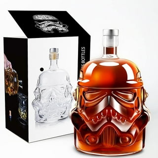 NEW Glass Star Wars Stormtrooper Helmet Whiskey Decanter Bottle and 2  Tumble Set