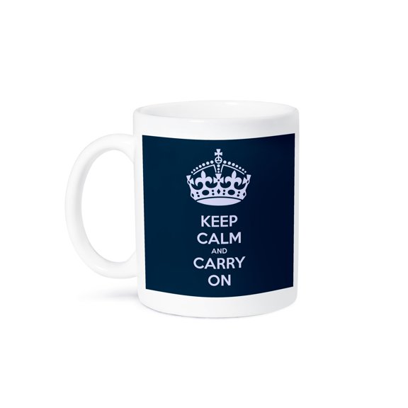 3dRose, Keep calm and carry on. Navy., 11oz Mug